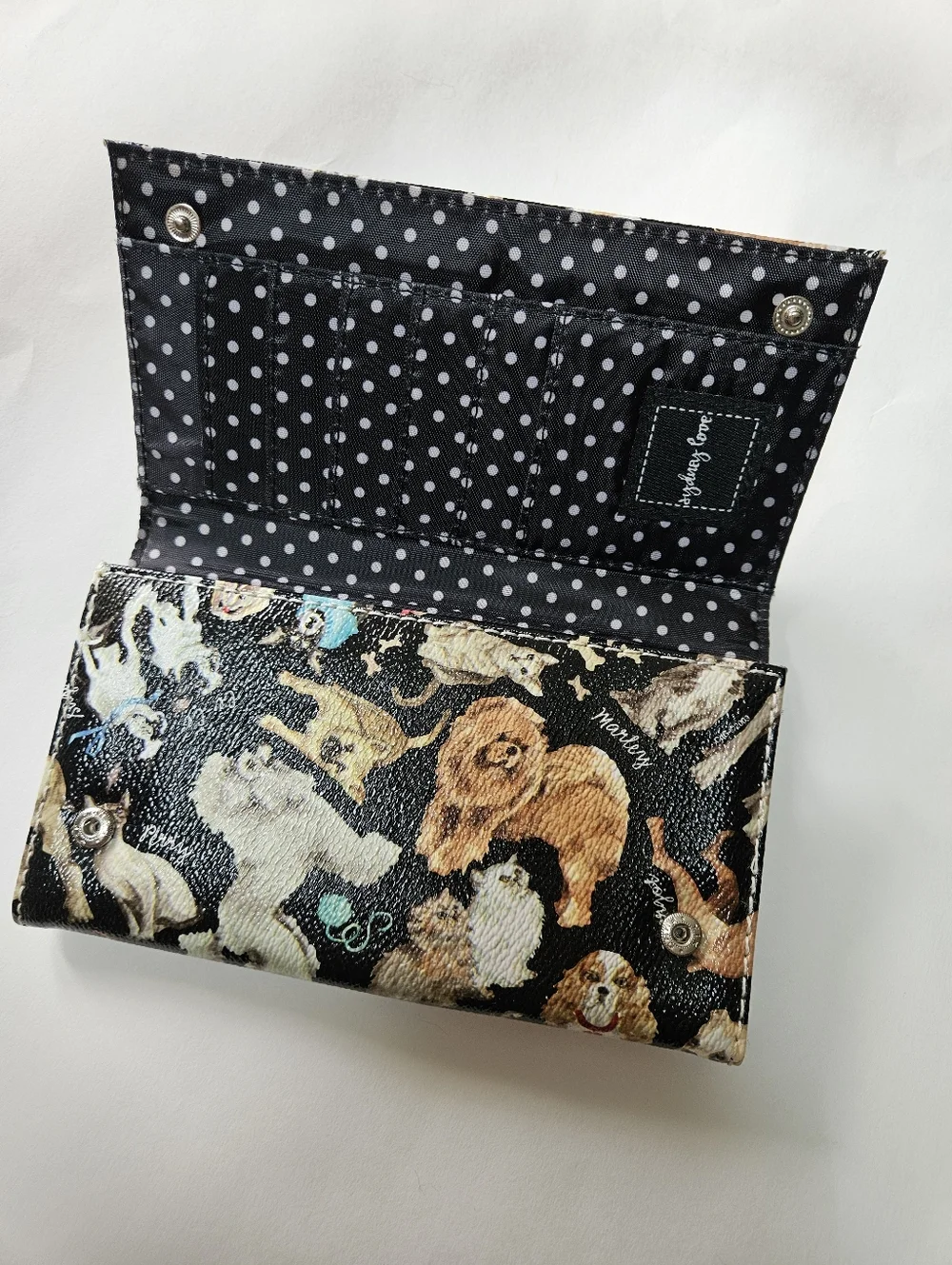 Sydney Love Polka Dot Dog Cat Print Wallet Trifold